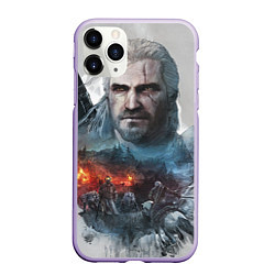 Чехол iPhone 11 Pro матовый Witcher, цвет: 3D-светло-сиреневый