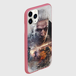 Чехол iPhone 11 Pro матовый Ведьмак, цвет: 3D-малиновый — фото 2