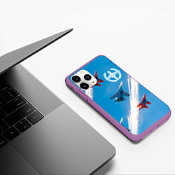 Чехол iPhone 11 Pro матовый Самолеты ВВС, цвет: 3D-фиолетовый — фото 2
