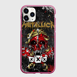 Чехол iPhone 11 Pro матовый Metallica XXX, цвет: 3D-малиновый