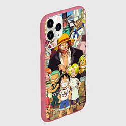 Чехол iPhone 11 Pro матовый One Piece, цвет: 3D-малиновый — фото 2