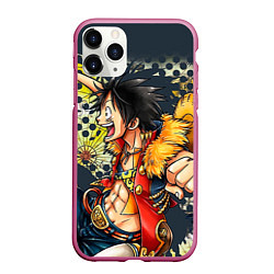 Чехол iPhone 11 Pro матовый One Piece, цвет: 3D-малиновый