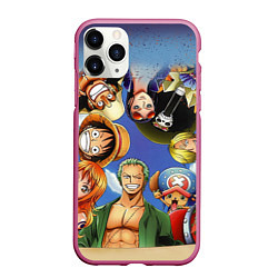 Чехол iPhone 11 Pro матовый One Piece, цвет: 3D-малиновый