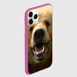 Чехол iPhone 11 Pro матовый Взгляд медведя, цвет: 3D-фиолетовый — фото 2