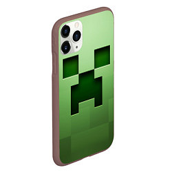 Чехол iPhone 11 Pro матовый Creeper Face, цвет: 3D-коричневый — фото 2