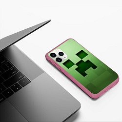 Чехол iPhone 11 Pro матовый Creeper Face, цвет: 3D-малиновый — фото 2