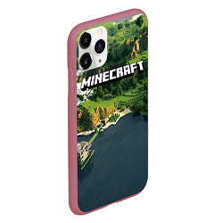 Чехол iPhone 11 Pro матовый Minecraft Location, цвет: 3D-малиновый — фото 2