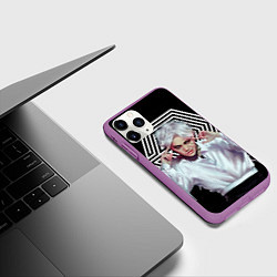 Чехол iPhone 11 Pro матовый EXO Geometry, цвет: 3D-фиолетовый — фото 2