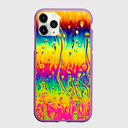 Чехол iPhone 11 Pro матовый Tie dye, цвет: 3D-фиолетовый