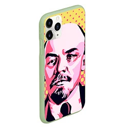 Чехол iPhone 11 Pro матовый Ленин: поп-арт, цвет: 3D-салатовый — фото 2