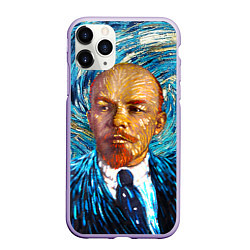 Чехол iPhone 11 Pro матовый Ленин Ван Гога, цвет: 3D-светло-сиреневый