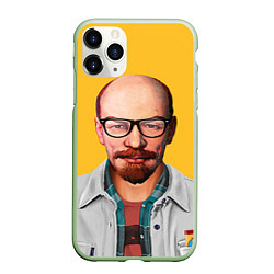 Чехол iPhone 11 Pro матовый Ленин хипстер, цвет: 3D-салатовый