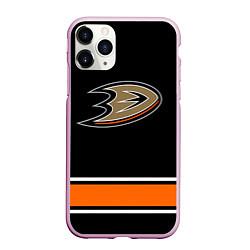 Чехол iPhone 11 Pro матовый Anaheim Ducks Selanne, цвет: 3D-розовый