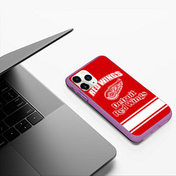 Чехол iPhone 11 Pro матовый Detroit red wings, цвет: 3D-фиолетовый — фото 2