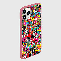 Чехол iPhone 11 Pro матовый Стикербомбинг, цвет: 3D-малиновый — фото 2