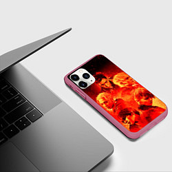 Чехол iPhone 11 Pro матовый Big Bang: Flame Boys, цвет: 3D-малиновый — фото 2