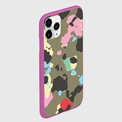 Чехол iPhone 11 Pro матовый Камуфляж: микс цветов, цвет: 3D-фиолетовый — фото 2