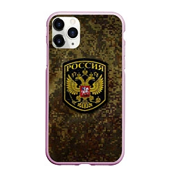 Чехол iPhone 11 Pro матовый Камуфляж: Россия, цвет: 3D-розовый
