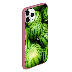 Чехол iPhone 11 Pro матовый Арбузы, цвет: 3D-малиновый — фото 2