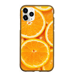 Чехол iPhone 11 Pro матовый Апельсин, цвет: 3D-коричневый