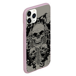 Чехол iPhone 11 Pro матовый Skulls, цвет: 3D-розовый — фото 2