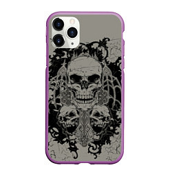 Чехол iPhone 11 Pro матовый Skulls