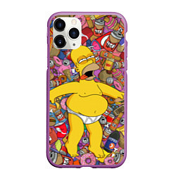 Чехол iPhone 11 Pro матовый Рай Гомера, цвет: 3D-фиолетовый