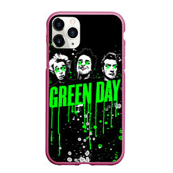 Чехол iPhone 11 Pro матовый Green Day: Acid Colour, цвет: 3D-малиновый