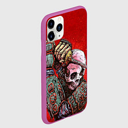 Чехол iPhone 11 Pro матовый Скелет, цвет: 3D-фиолетовый — фото 2