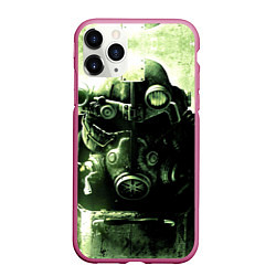 Чехол iPhone 11 Pro матовый Fallout Robot, цвет: 3D-малиновый