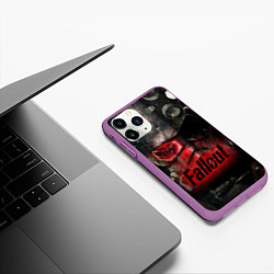 Чехол iPhone 11 Pro матовый Fallout Red, цвет: 3D-фиолетовый — фото 2