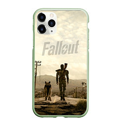 Чехол iPhone 11 Pro матовый Fallout City, цвет: 3D-салатовый