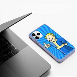 Чехол iPhone 11 Pro матовый Fallout Blue, цвет: 3D-светло-сиреневый — фото 2