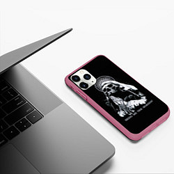 Чехол iPhone 11 Pro матовый BMTH: Skull Pray, цвет: 3D-малиновый — фото 2