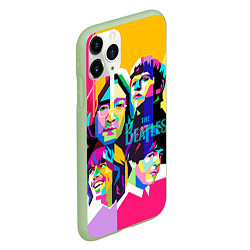 Чехол iPhone 11 Pro матовый The Beatles: Poly-art, цвет: 3D-салатовый — фото 2