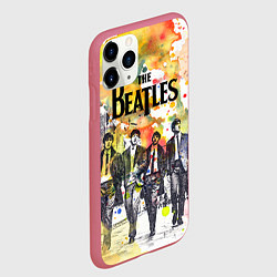 Чехол iPhone 11 Pro матовый The Beatles: Colour Spray, цвет: 3D-малиновый — фото 2