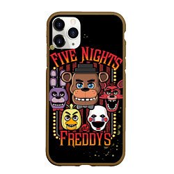 Чехол iPhone 11 Pro матовый Five Nights At Freddy's, цвет: 3D-коричневый