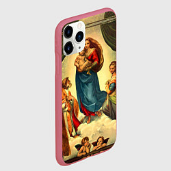 Чехол iPhone 11 Pro матовый Сикстинская Мадонна, цвет: 3D-малиновый — фото 2