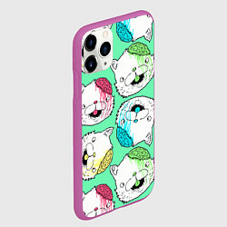 Чехол iPhone 11 Pro матовый Drop Dead: Kitty Heads, цвет: 3D-фиолетовый — фото 2