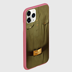 Чехол iPhone 11 Pro матовый Униформа солдата, цвет: 3D-малиновый — фото 2
