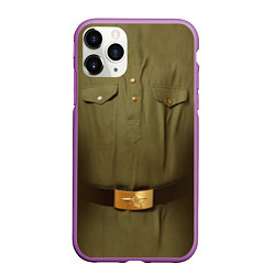 Чехол iPhone 11 Pro матовый Униформа солдата, цвет: 3D-фиолетовый