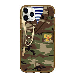 Чехол iPhone 11 Pro матовый Униформа дембеля, цвет: 3D-коричневый