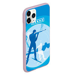 Чехол iPhone 11 Pro матовый Биатлон, цвет: 3D-розовый — фото 2