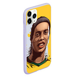 Чехол iPhone 11 Pro матовый Ronaldinho Art, цвет: 3D-светло-сиреневый — фото 2