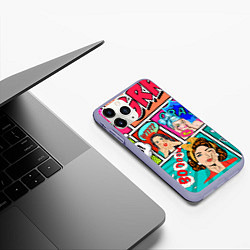Чехол iPhone 11 Pro матовый POP ART, цвет: 3D-светло-сиреневый — фото 2