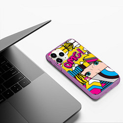 Чехол iPhone 11 Pro матовый POP ART, цвет: 3D-фиолетовый — фото 2