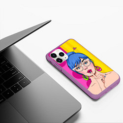 Чехол iPhone 11 Pro матовый POP ART, цвет: 3D-фиолетовый — фото 2