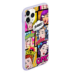 Чехол iPhone 11 Pro матовый POP ART, цвет: 3D-светло-сиреневый — фото 2