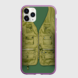 Чехол iPhone 11 Pro матовый Жилетка рыбака, цвет: 3D-фиолетовый