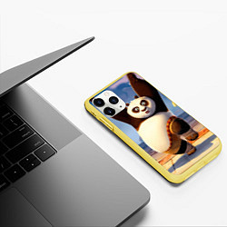Чехол iPhone 11 Pro матовый Кунг фу панда, цвет: 3D-желтый — фото 2